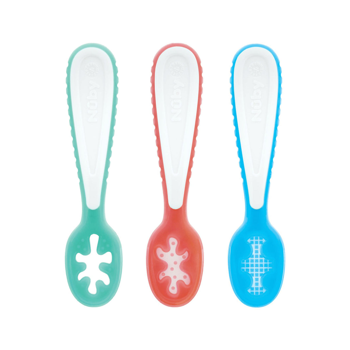3-Stage Silicone Dipping Spoons | Aqua / Red / Blue